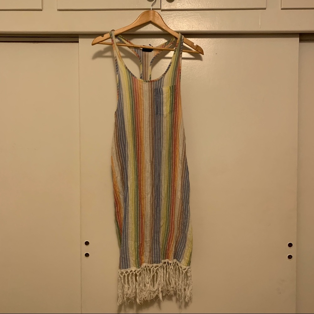 Vintage inspired striped beach and pool cover up.